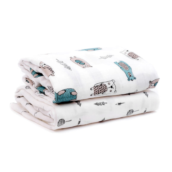 Purflo Extra Large Muslin Pack of 2 Woodland Stories