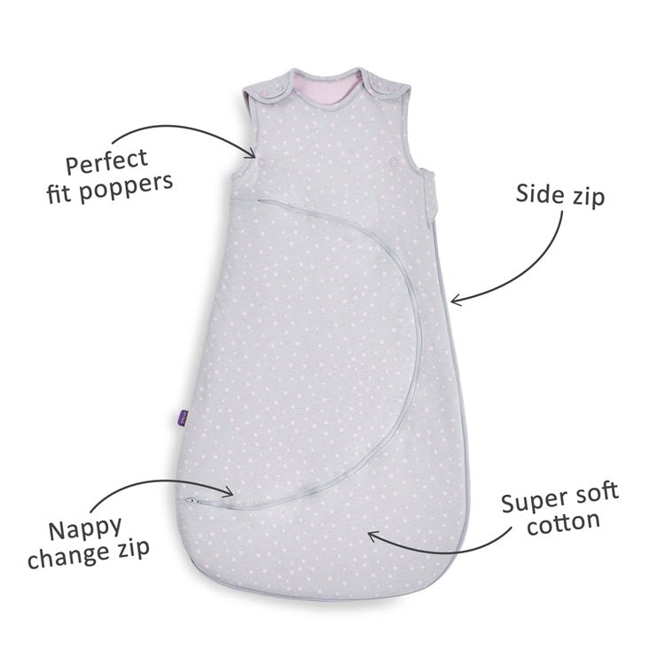 Snuz Pouch sleeping bag  0-6 months Pink Spot 2.5tog
