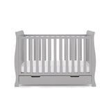 OBaby Stamford Mini Cot Bed with Drawer Warm Grey