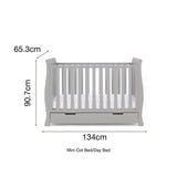 OBaby Stamford Mini Cot Bed with Drawer Warm Grey