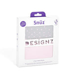 Snuz crib twin pack fitted sheets Pink Spot