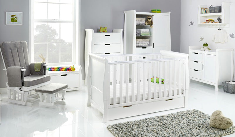 OBaby Stamford Classic Sleigh 8 piece room set white