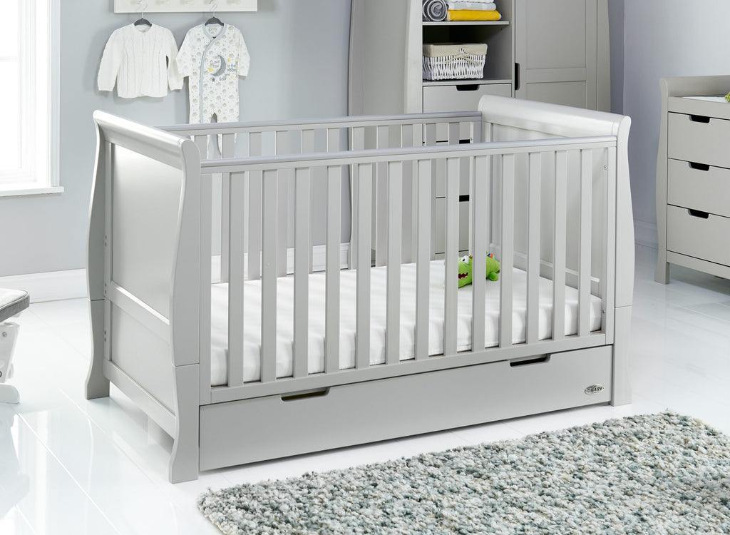 OBaby Stamford Classic Cot Bed with Drawer Warm Grey