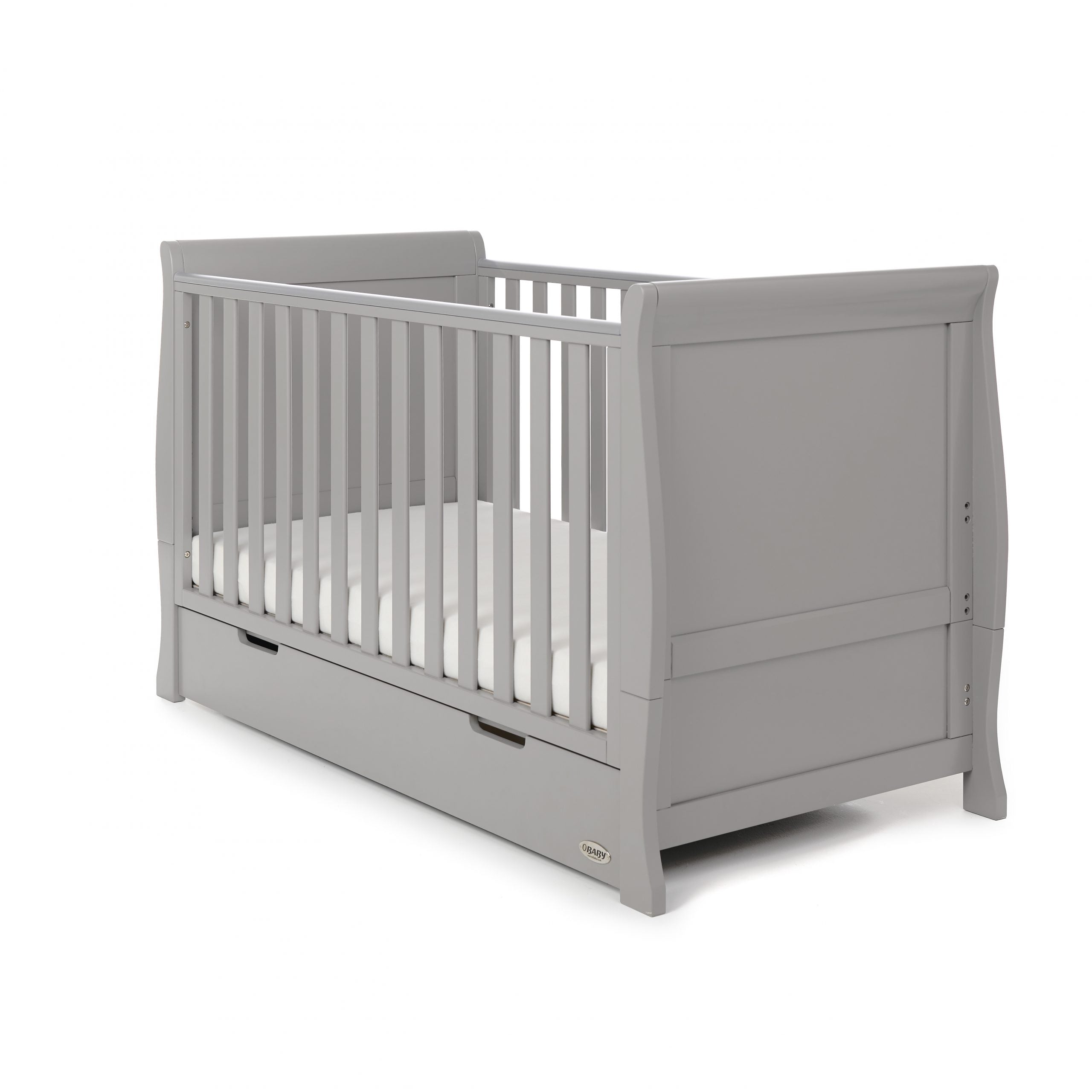 OBaby Stamford Classic Cot Bed with Drawer Warm Grey