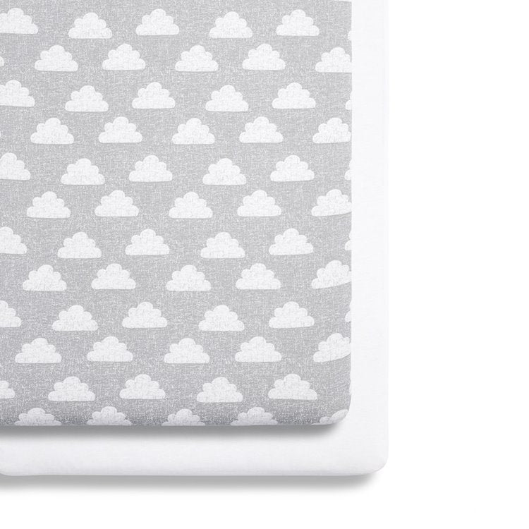 Snuz crib twin pack fitted sheets Cloud