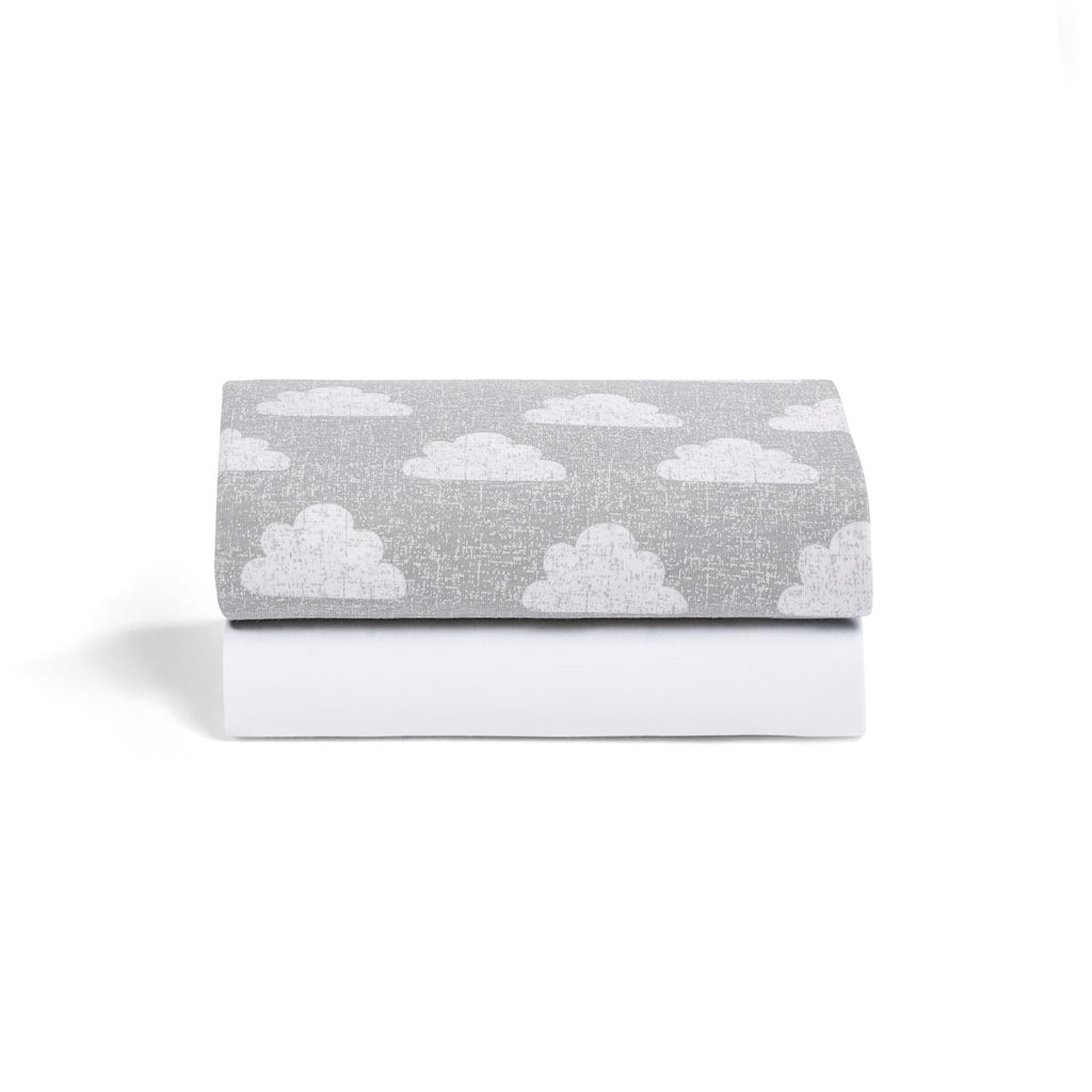 Snuz crib twin pack fitted sheets Cloud