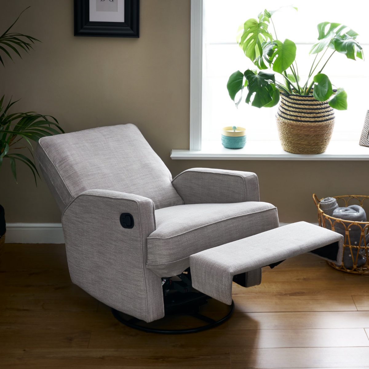 Madison Swivel Glider Recliner Nursing Chair Pebble
