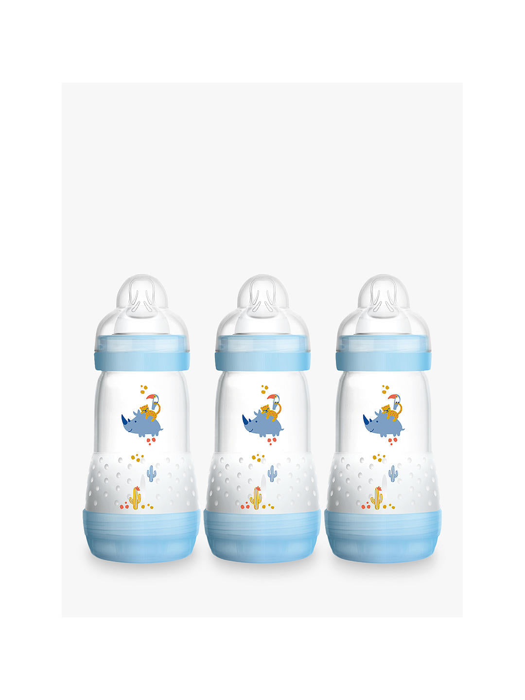 MAM Easy Start Anti Colic Bottle 2m+ 3 Pack- Blue