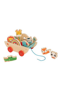 FISHER PRICE WOODEN PULL ALONG CART