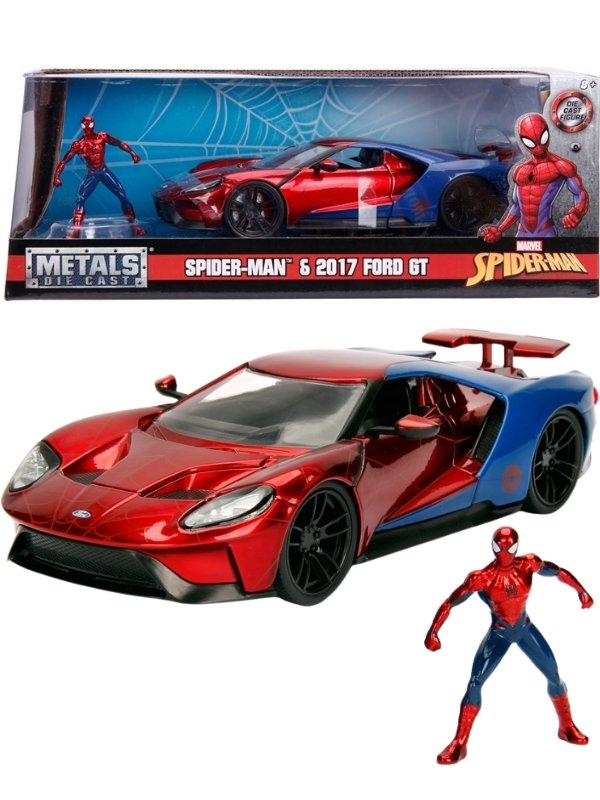 JADA MARVEL SPIDERMAN 25322 SPIDERMAN & 2017 FORD GT 1:24 SCALE