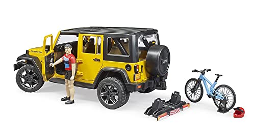 BRUDER 2543 JEEP WRANGLER RUBICON WITH BIKE CYCLIST