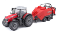 BURAGO 18-31667 MASSEY FERGUSSON 8740S TRACTOR WITH BALER LIFTER