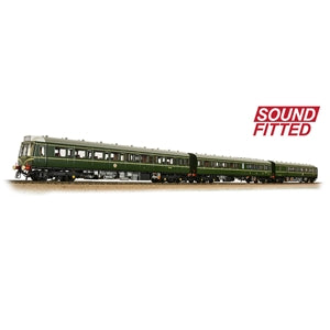BACHMANN 35-500SF CLASS 117 3 CAR DMU BR GREEN SPEED WHISKERS SOUND FITTED