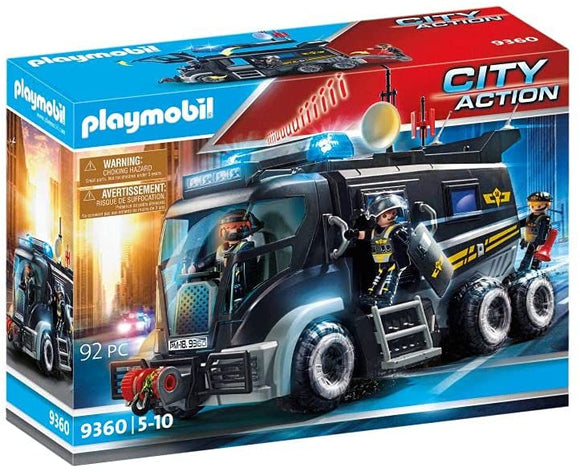 PLAYMOBIL 9360 CITY ACTION POLICE TACTICAL SWAT UNIT TRUCK WITH LIGHTS