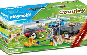 PLAYMOBIL 70367 COUNTRY FARM LOADING TRACTOR WITH WATER TANKER
