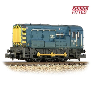 GRAHAM FARISH 371-015DSF  CLASS 08 BR BLUE WEATHERED SOUND FITTED  N GAUGE