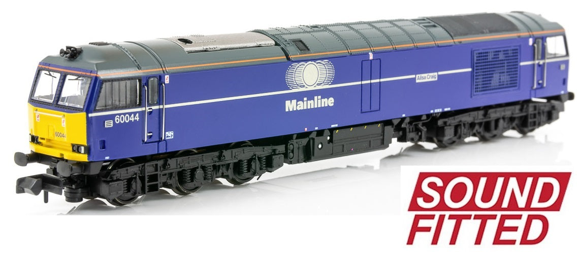 GRAHAM FARISH 371-351ASF CLASS 60 60044 'AILSA CRAIG' MAINLINE FREIGHT DIESEL LOCOMOTIVE (DCC SOUND) N GAUGE