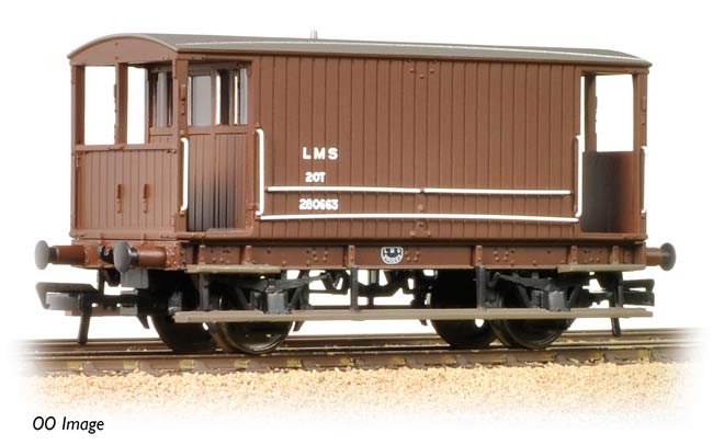 GRAHAM FARISH 377-751 MIDLAND 20 TON  BRAKE VAN LMS BAUXITE N GAUGE WAGON