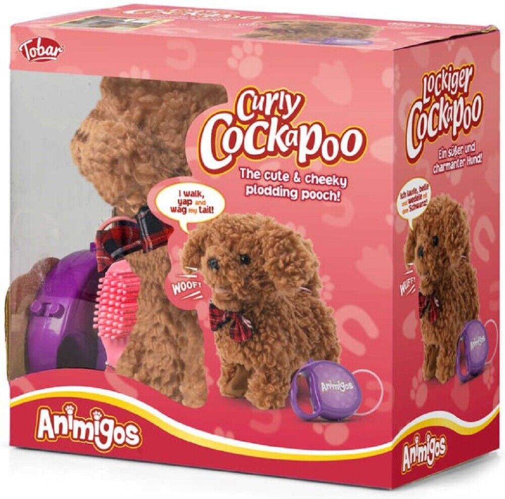 ANIMIGOS 38453 WALKING YAPPING CURLY COCKAPOO DOG