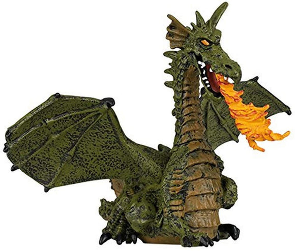 PAPO 39025 FANTASY GREEN WINGED DRAGON WITH FLAME