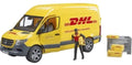 BRUDER 2671 MERCEDES BENZ DHL DELIVERY VAN WITH DRIVER