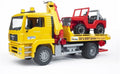 BRUDER 2750 MAN TGA BREAKDOWN TRUCK WITH CROSS COUNTRY VEHICLE