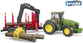 BRUDER 3054 John Deere 7930 Tractor with Forestry Trailer and 4 Trunks