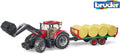 BRUDER 3198 Case IH Optum Tractor 300 CVX with Front Loader and Bunion Trailer
