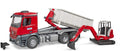 BRUDER 3624 Mercedes Benz Arocs Roll off Tipper with Mini Digger