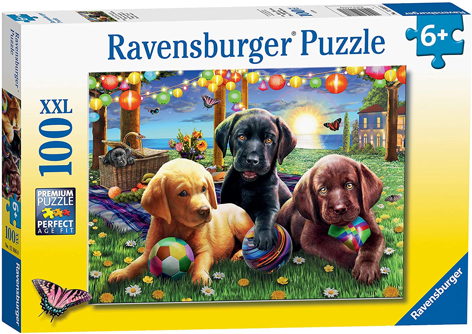 RAVENSBURGER 12886 PUPPY PICNIC 100 XXL PIECE PUZZLE
