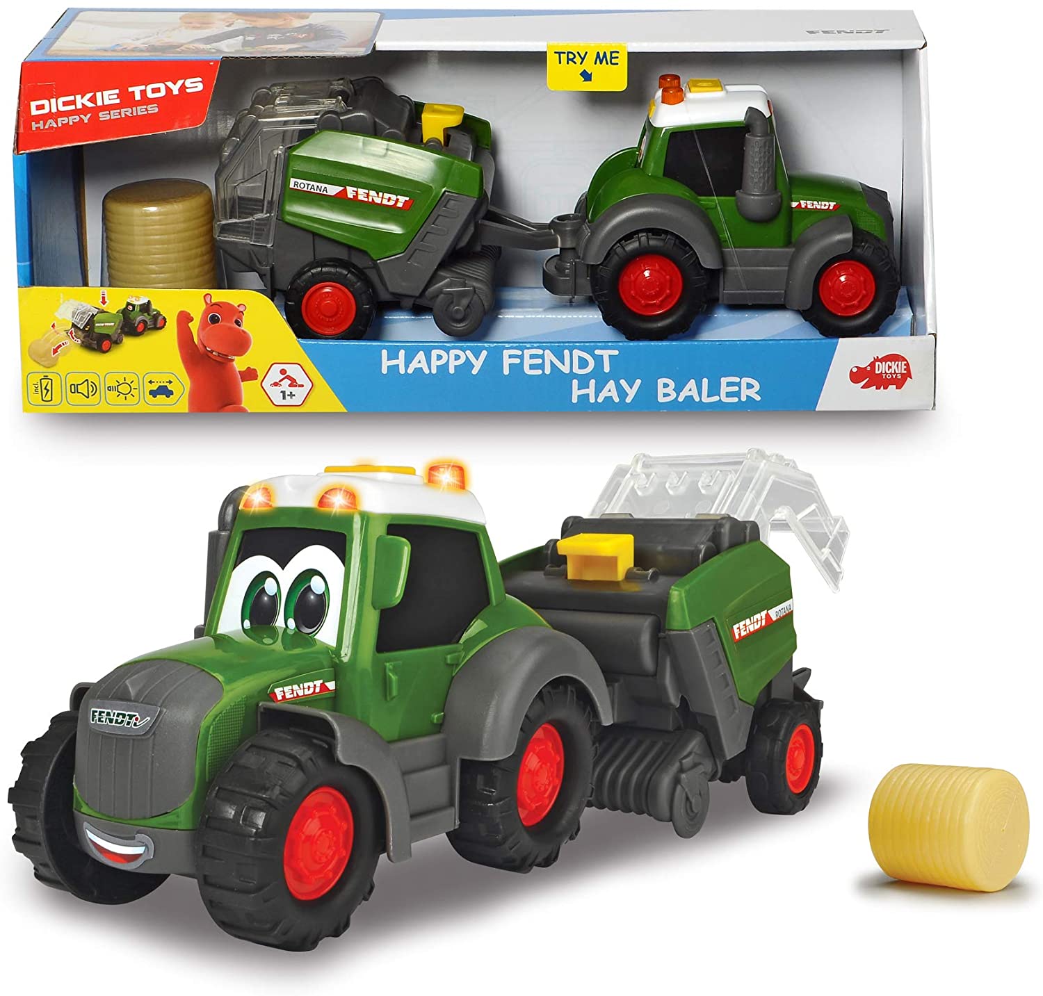 DICKIE 20 381 5001 HAPPY FENDT TRACTOR AND BALER