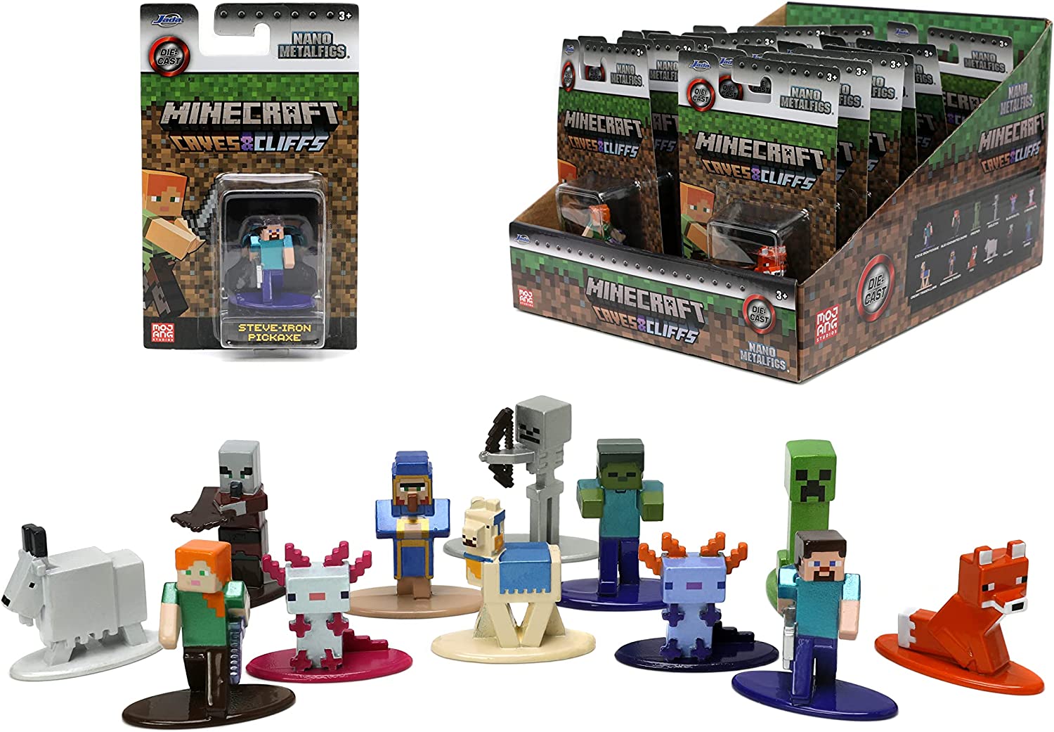 JADA MINECRAFT 1002 MINECRAFT CAVES & CLIFFS NANO METAL FIGURE (ASSORTED DESIGNS)