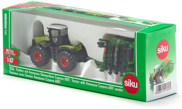 SIKU 1826 CLAAS TRACTOR WITH SEEDER 1:87 SCALE