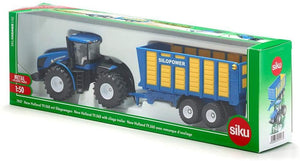 SIKU 1947 NEW HOLLAND TRACTOR WITH SILAGE TRAILER 1:50 SCALE