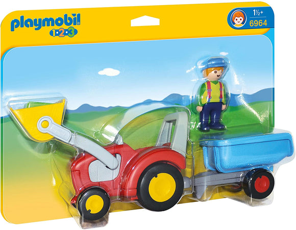 PLAYMOBIL 123 6964 TRACTOR WITH TRAILER