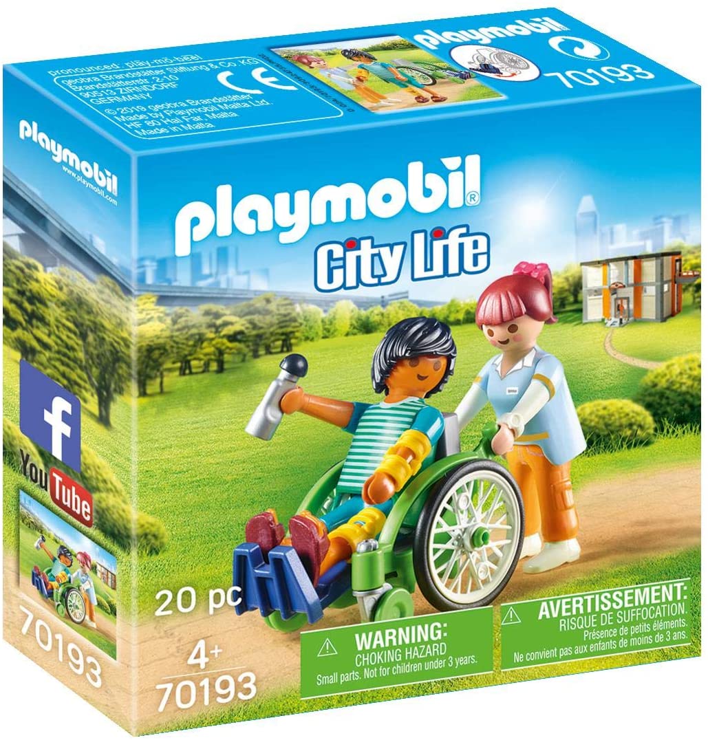 PLAYMOBIL 70193 CITY LIFE WHEELCHAIR PATIENT