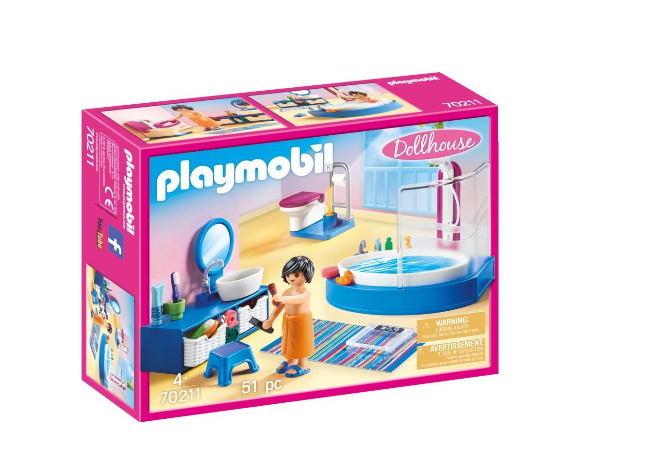 ** SALE ** PLAYMOBIL 70211 DOLL HOUSE BATHROOM WITH TUB