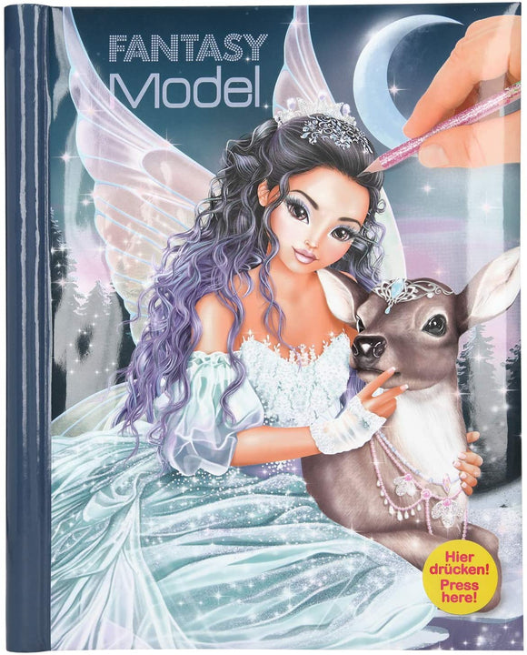 TOP MODEL 10727 FANTASY MODEL COLOURING AND STICKER BOOK WITH LIGHT AND SOUND COVER