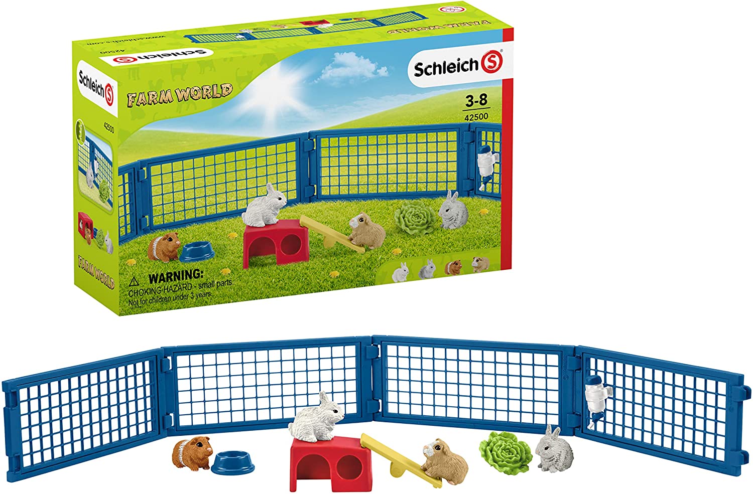 SCHLEICH  42500 FARM LIFE RABBIT AND GUINEA PIG HUTCH