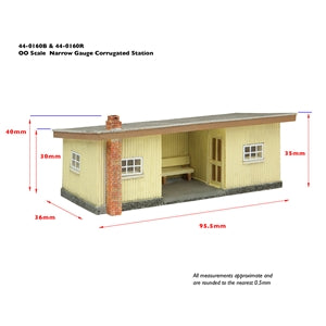 SCENECRAFT 44-0160R NARROW GAUGE CORRUGATED STATION RED AND CREAM   OO-9