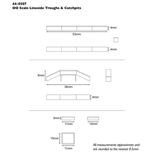 SCENECRAFT 44-0507 LINESIDE TROUGH'S AND CATCHPITS