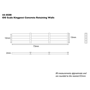 SCENECRAFT 44-0508 KINGPOST CONCRETE RETAINING WALLS