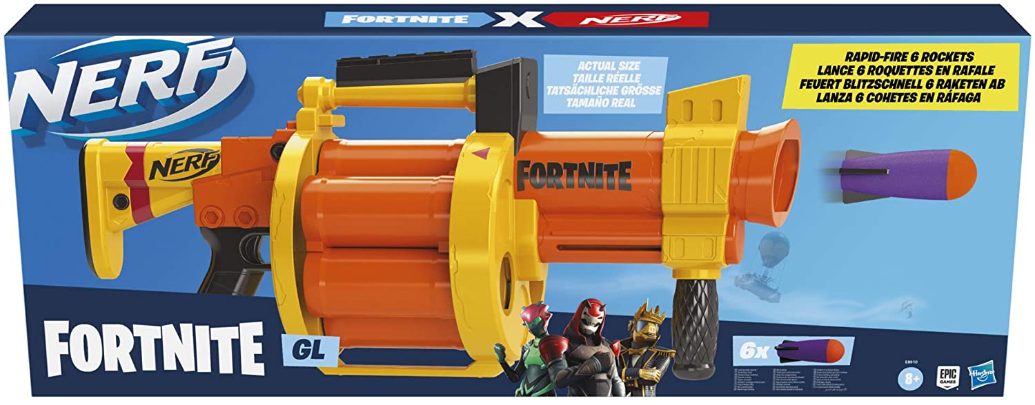 NERF E8910 FORTNITE GL FOAM ROCKET DART GUN