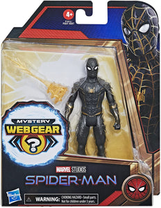 MARVEL F1913 SPIDERMAN MYSTERY WEB GEAR BLACK AND GOLD SUIT FIGURE