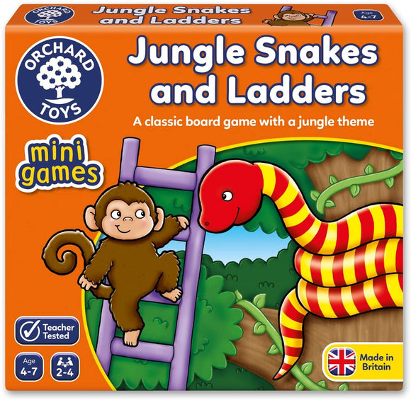 ORCHARD TOYS 352 JUNGLE SNAKES AND LADDERS MINI GAME