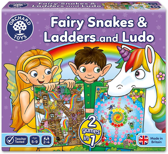 ORCHARD TOYS 059 FAIRY SNAKES AND LADDERS AND LUDO GAME
