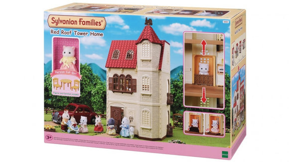 SYLVANIAN FAMILIES 5400 RED ROOF TOWER HOME (slightly faded box)