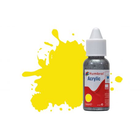HUMBROL ACRYLIC DROPPER BOTTLE DB0099 LEMON YELLOW MATT