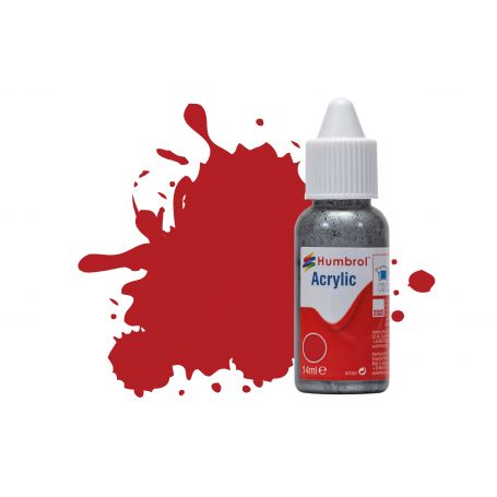 HUMBROL ACRYLIC DROPPER BOTTLE DB0153 INSIGNIA MATT RED