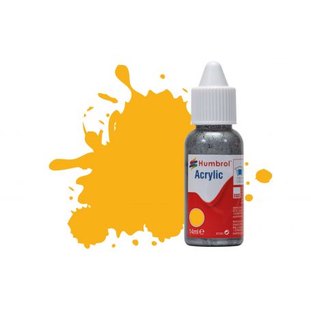HUMBROL ACRYLIC DROPPER BOTTLE DB0154 INSIGNIA YELLOW MATT
